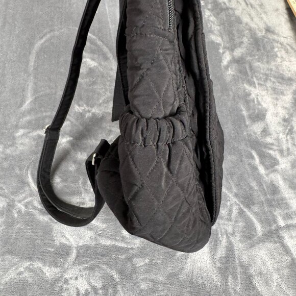 Vera Bradley Black Quilted Back Back Pack  14"x12" Zip Closure - Picture 4 of 10